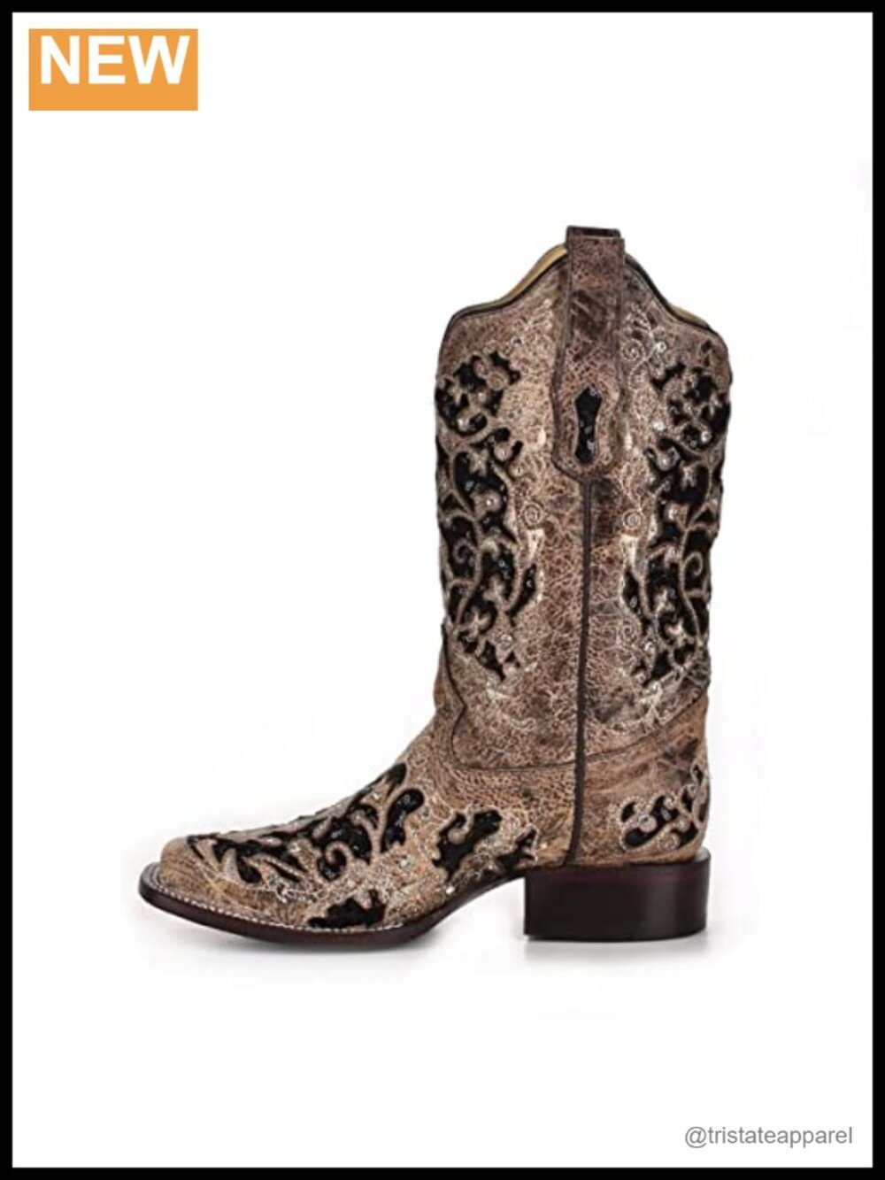 Corral Women's Leather Square Toe Mid-Calf Western Boots